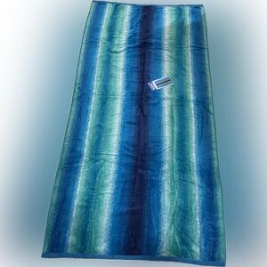 Blue and Green Striped oversized Beach Towel